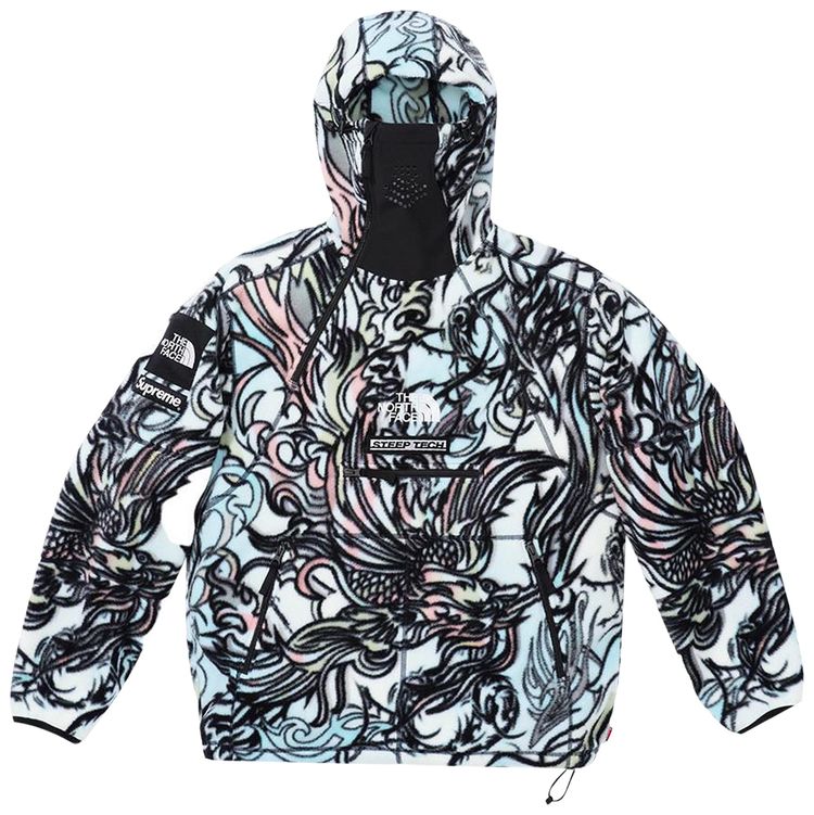 Supreme x The North Face Steep Tech Fleece Pullover Multicolor Dragon