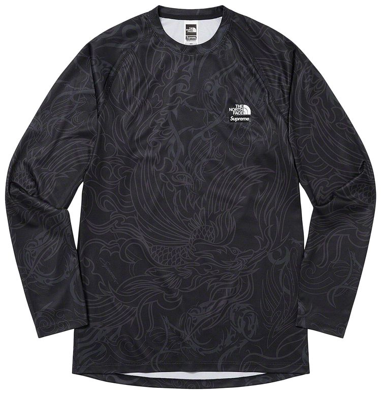 Supreme x The North Face Base Layer Long Sleeve Top Black Dragon