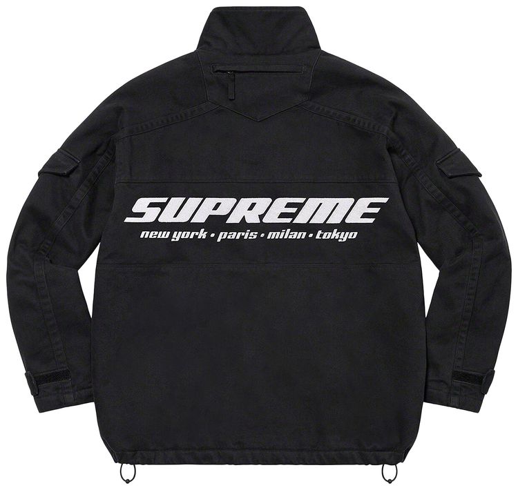 Supreme Brushed Twill Zip Jacket Black