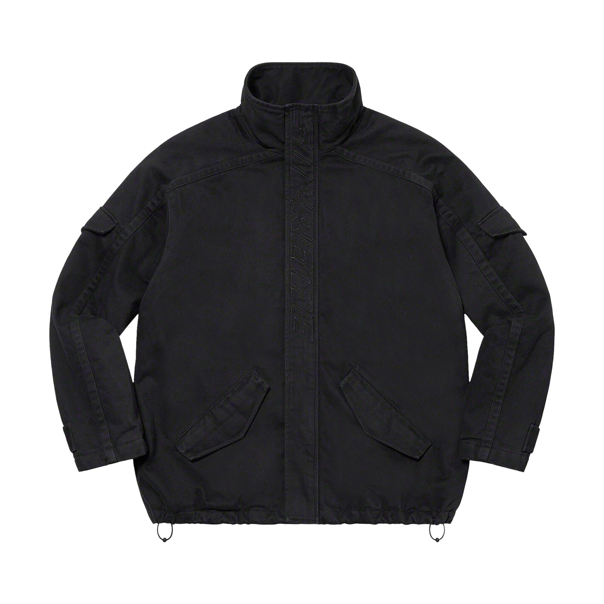 Buy Supreme Brushed Twill Zip Jacket 'Black' - FW22J48 BLACK | GOAT