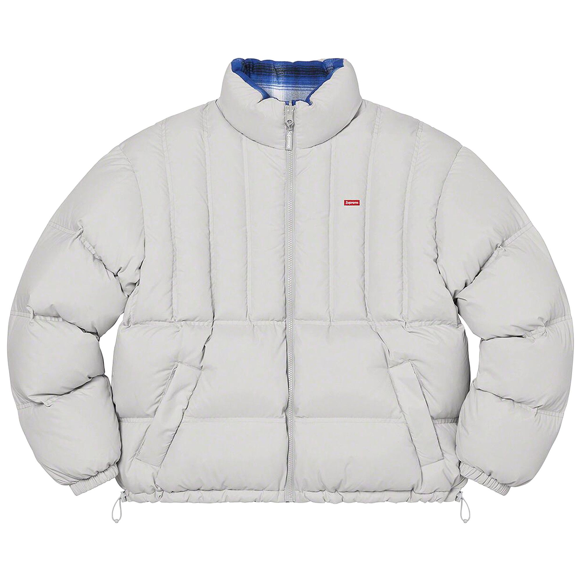 Buy Supreme Flannel Reversible Puffer Jacket 'Grey