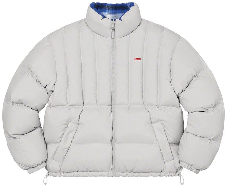 Supreme Flannel Reversible Puffer Jacket Grey