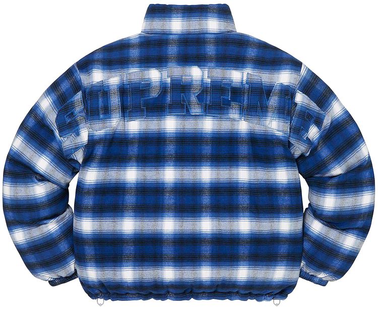 Supreme Flannel Reversible Puffer Jacket Grey