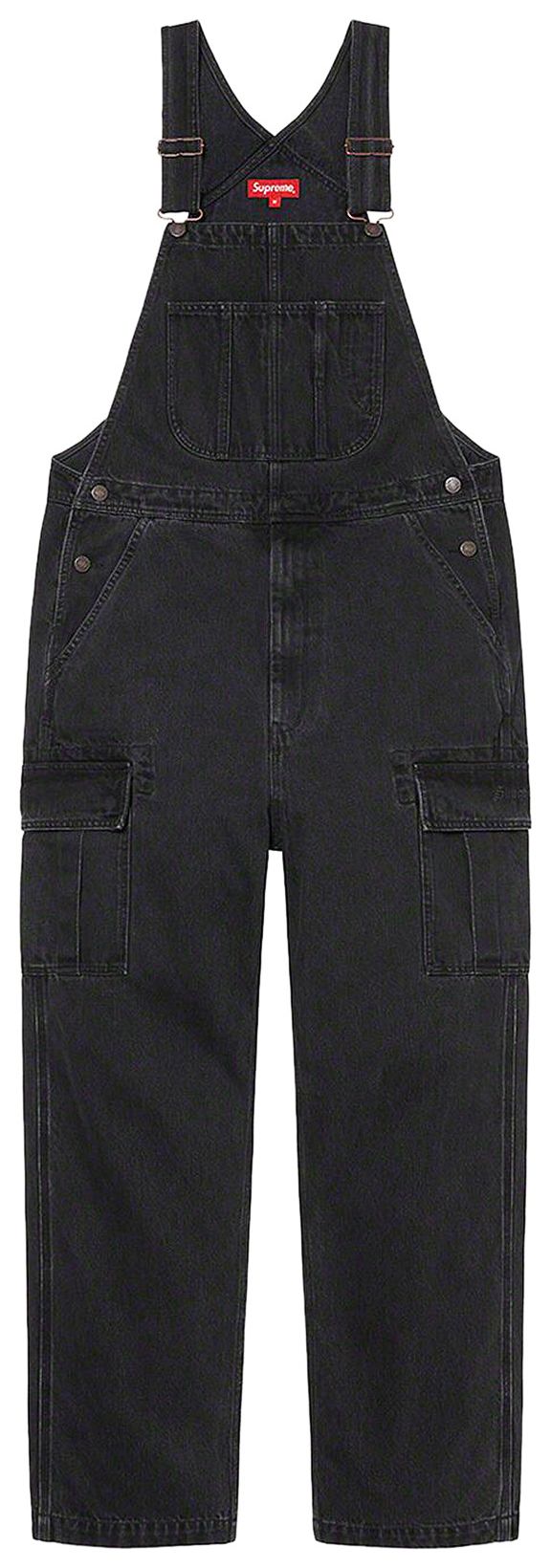Supreme Cargo Denim Overalls Black