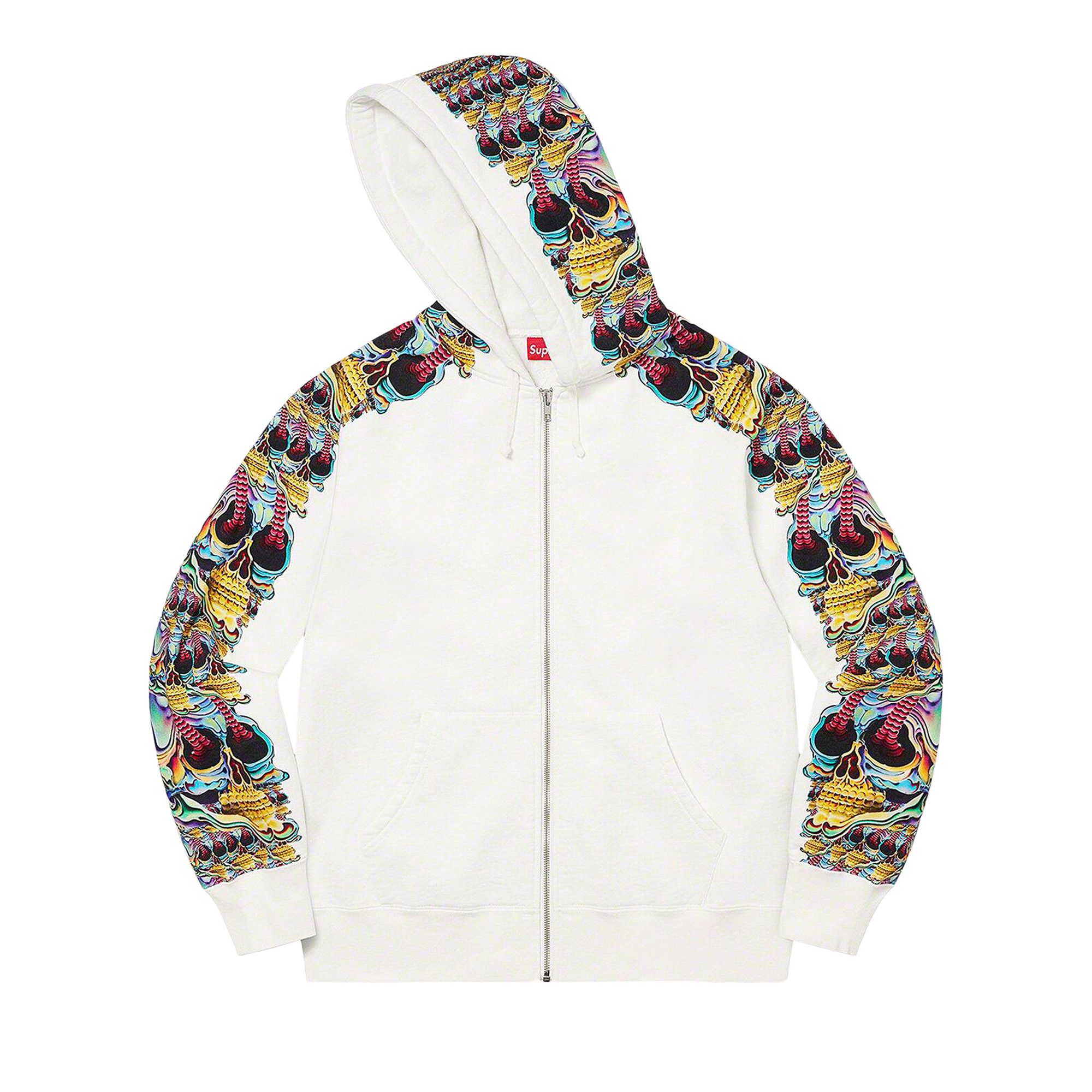 Buy Supreme Skulls Zip Up Hooded Sweatshirt 'White' - FW22SW21 WHITE | GOAT