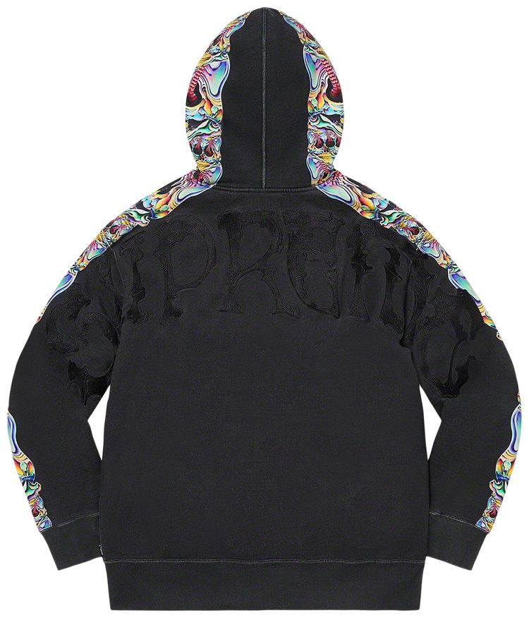 Supreme Skulls Zip Up Hooded Sweatshirt Black