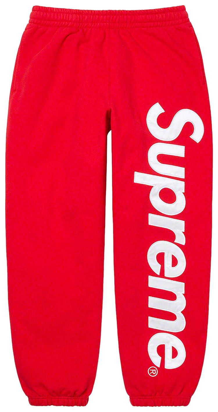 Supreme Satin Applique Sweatpant Red