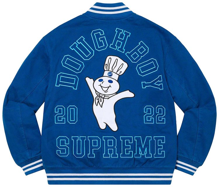 Supreme x Mitchell  Ness Doughboy Twill Varsity Jacket Blue