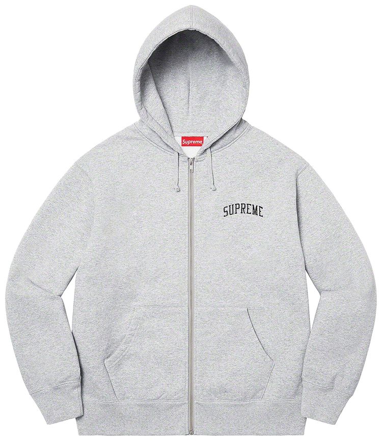 Supreme Doughboy Zip Up Hooded Sweatshirt Heather Grey