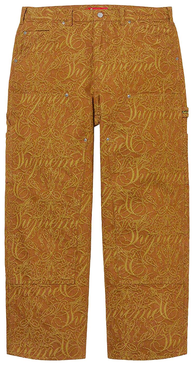 Supreme Script Jacquard Double Knee Denim Painter Pant Brown
