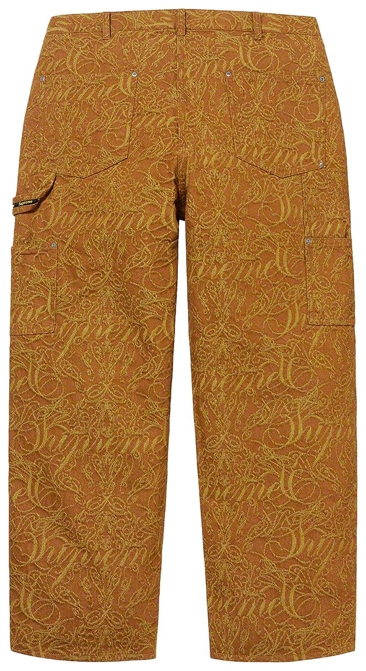 Supreme Script Jacquard Double Knee Denim Painter Pant Brown