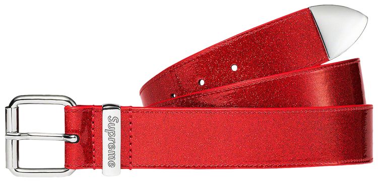 Supreme Glitter Vinyl Ranger Belt Red