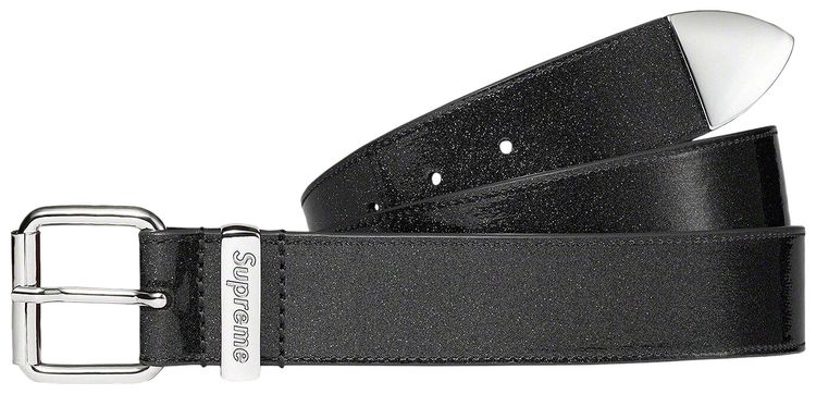 Supreme Glitter Vinyl Ranger Belt Black