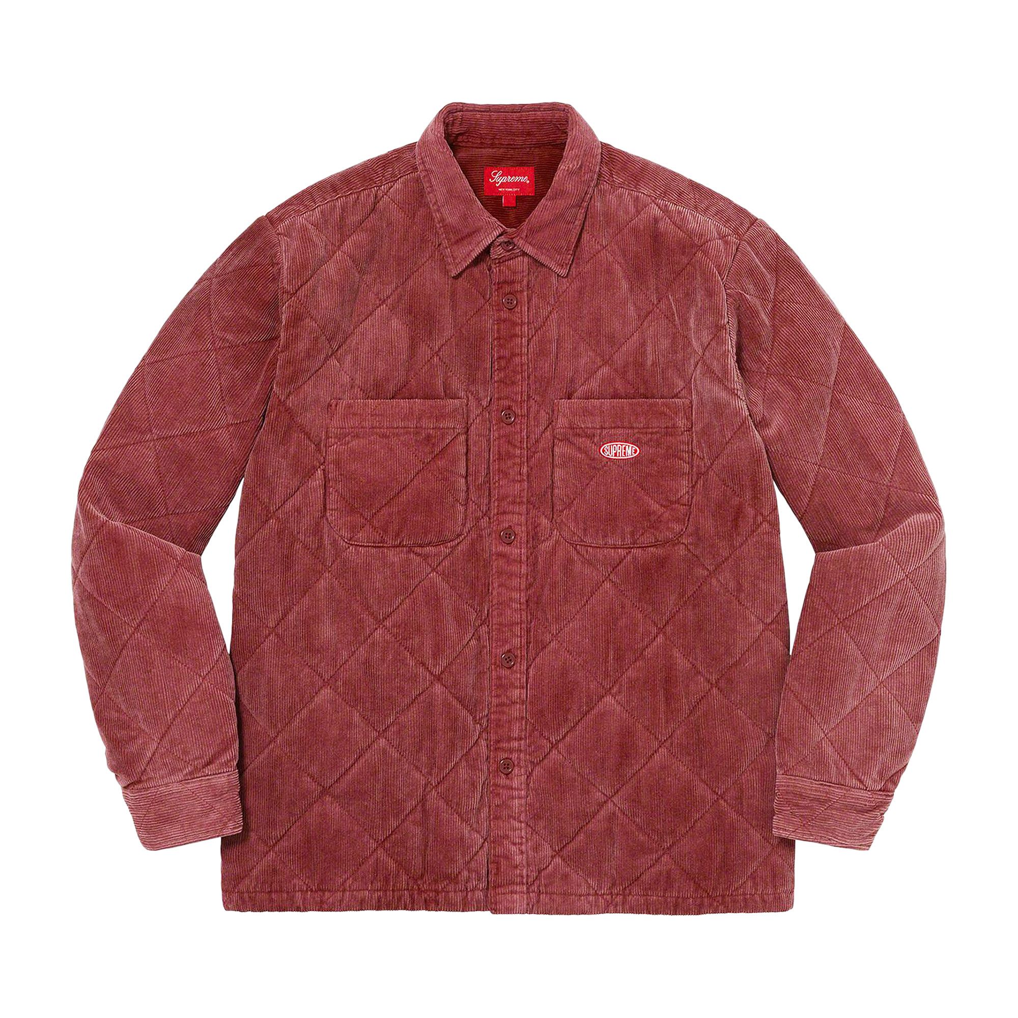 Size xl Supreme Quilted Corduroy Shirt Rust