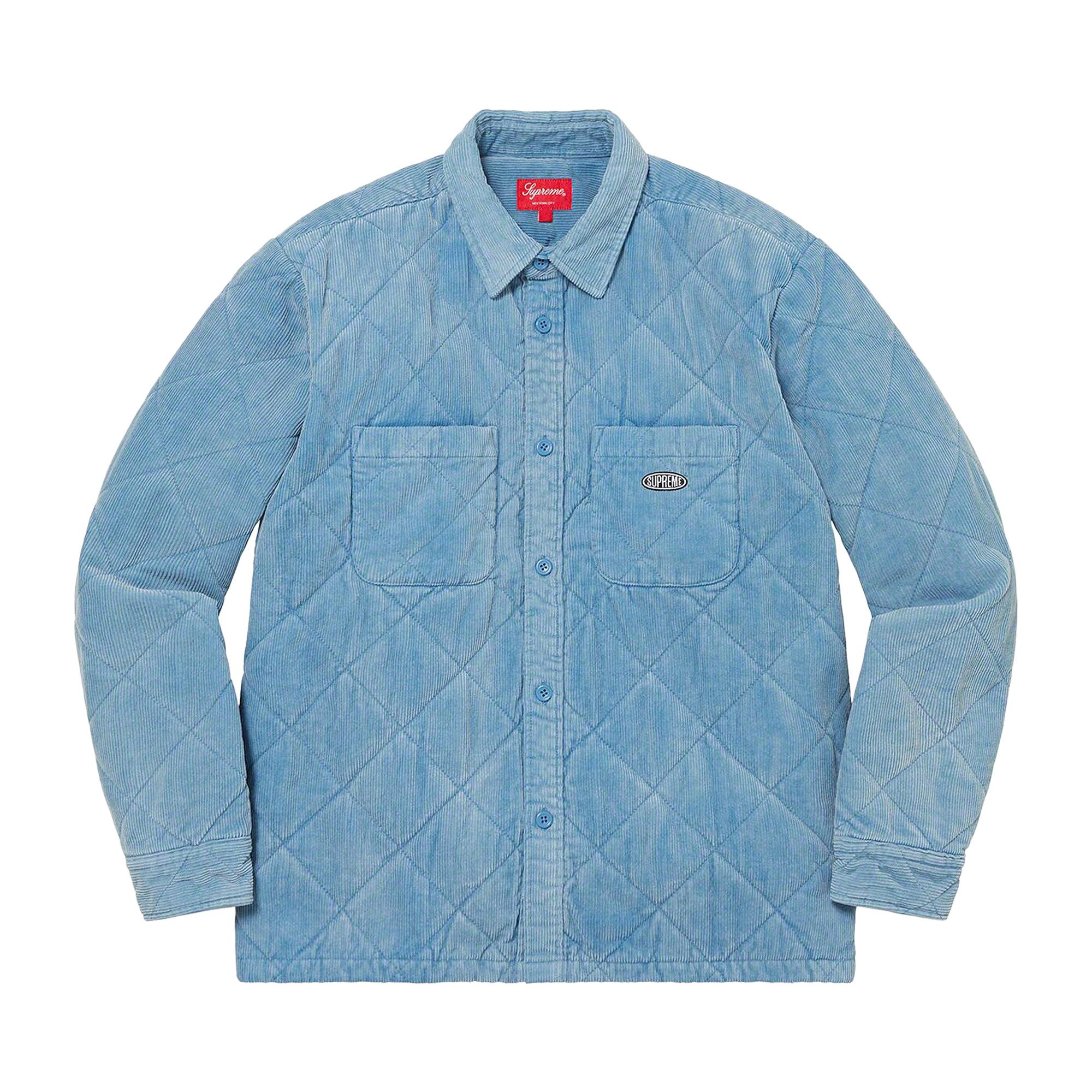 Buy Supreme Quilted Corduroy Shirt 'Slate Blue' - FW22S16 SLATE
