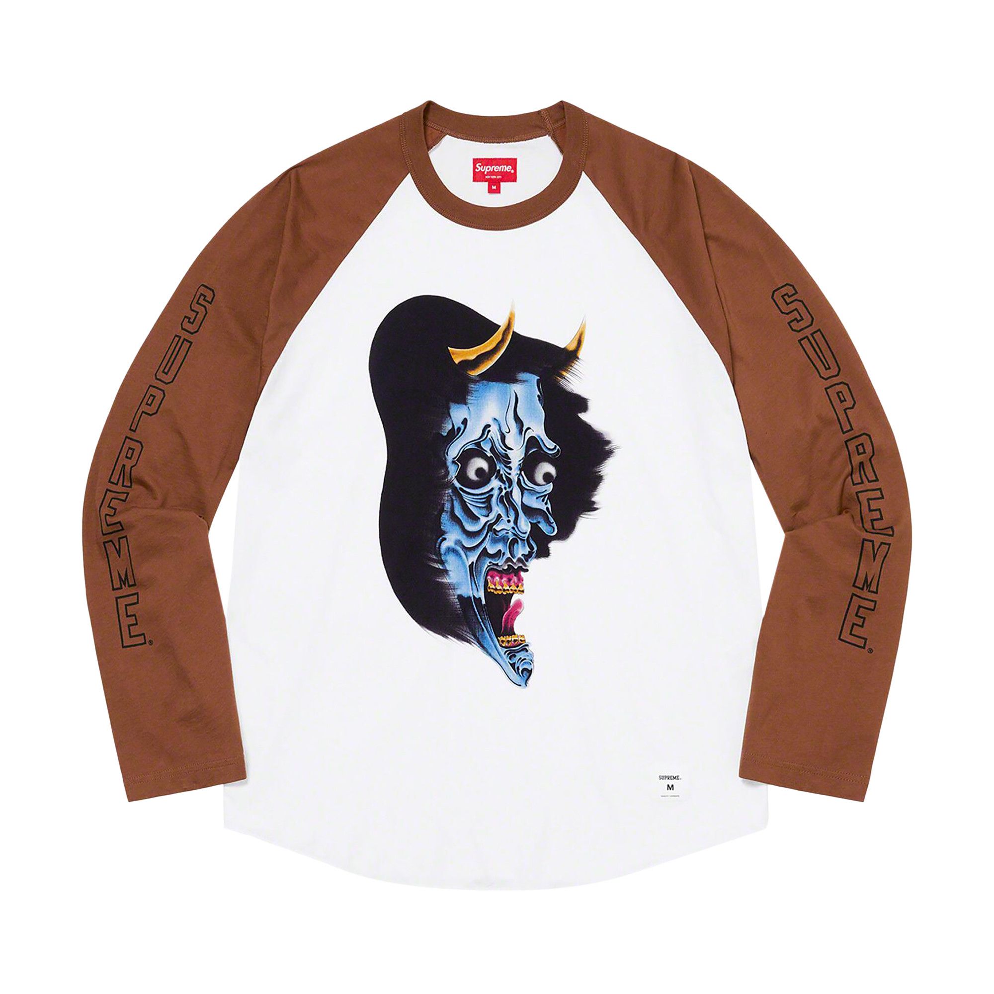 Buy Supreme Demon Raglan Long-Sleeve Top 'White' - FW22KN73