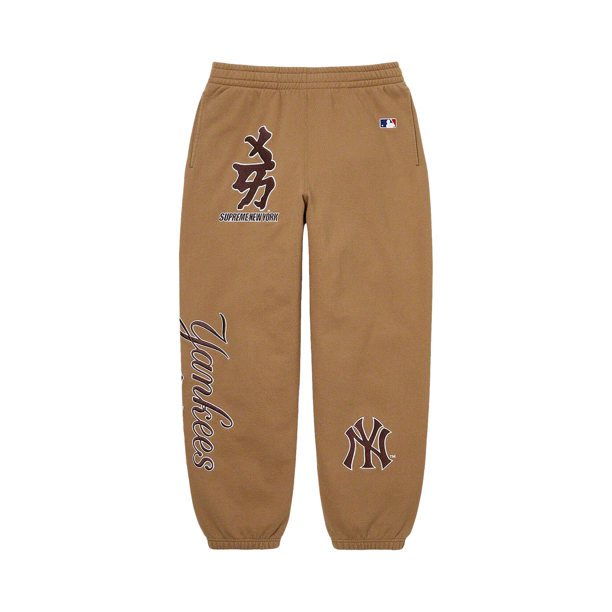 Buy Supreme x New York Yankees Kanji Sweatpant 'Dark Khaki