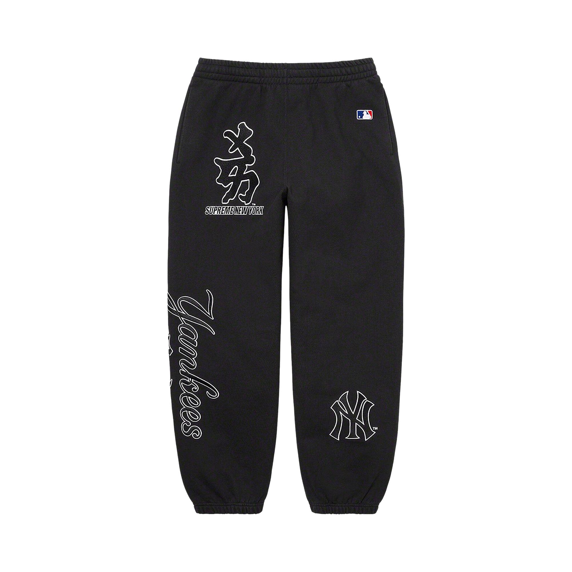Buy Supreme x New York Yankees Kanji Sweatpant 'Black