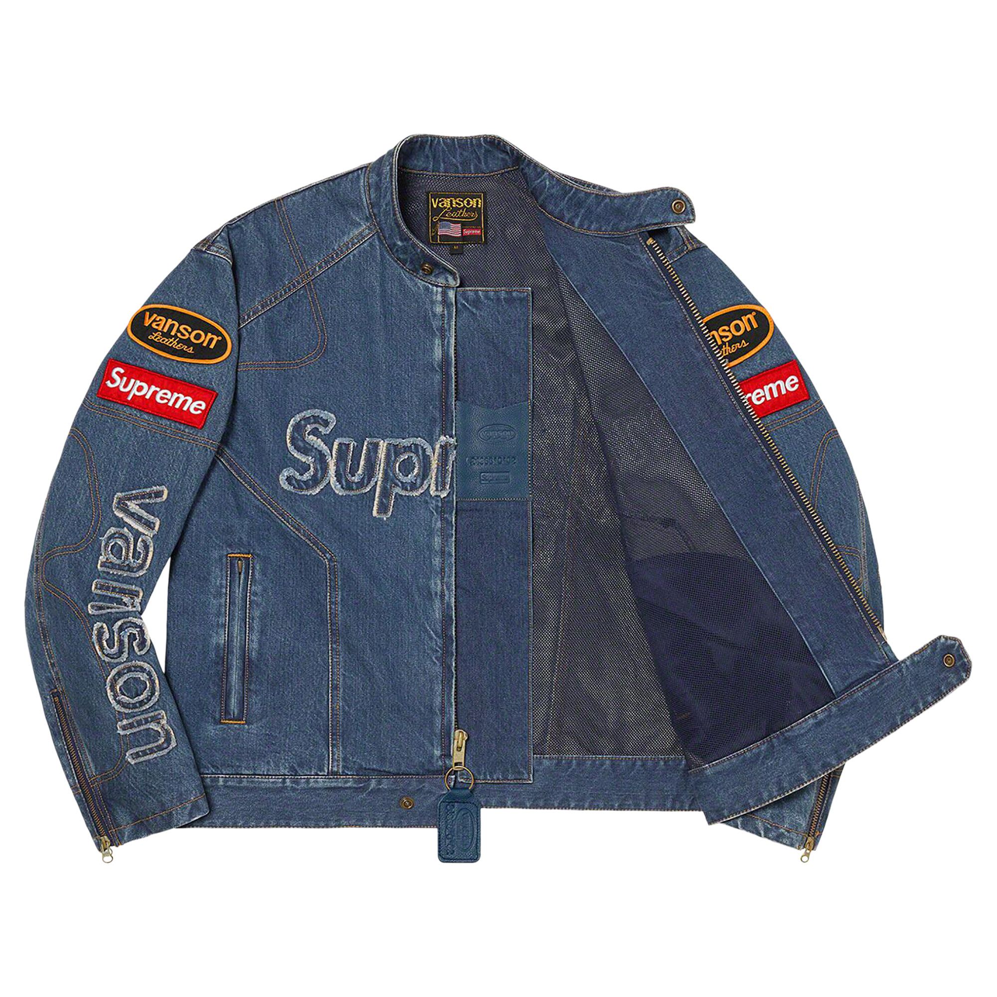 Size m Supreme x Vanson Leathers x Cordura Denim Jacket 'Blue'