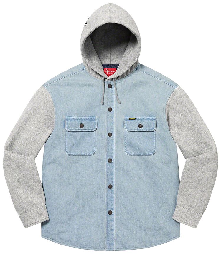 Buy Supreme Fleece Hooded Denim Shirt  
