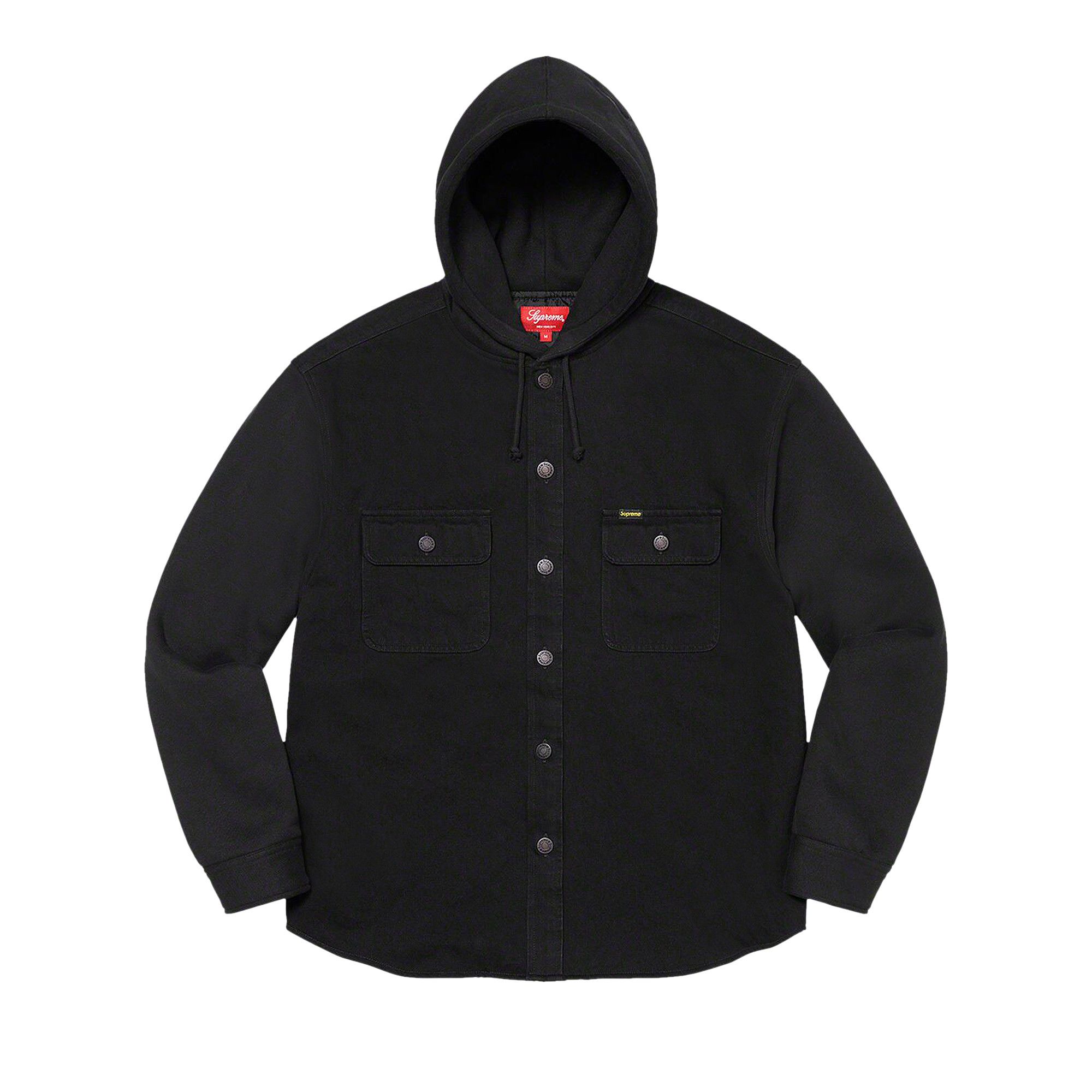 Buy Supreme Fleece Hooded Denim Shirt Black FW22S14 BLACK GOAT CA