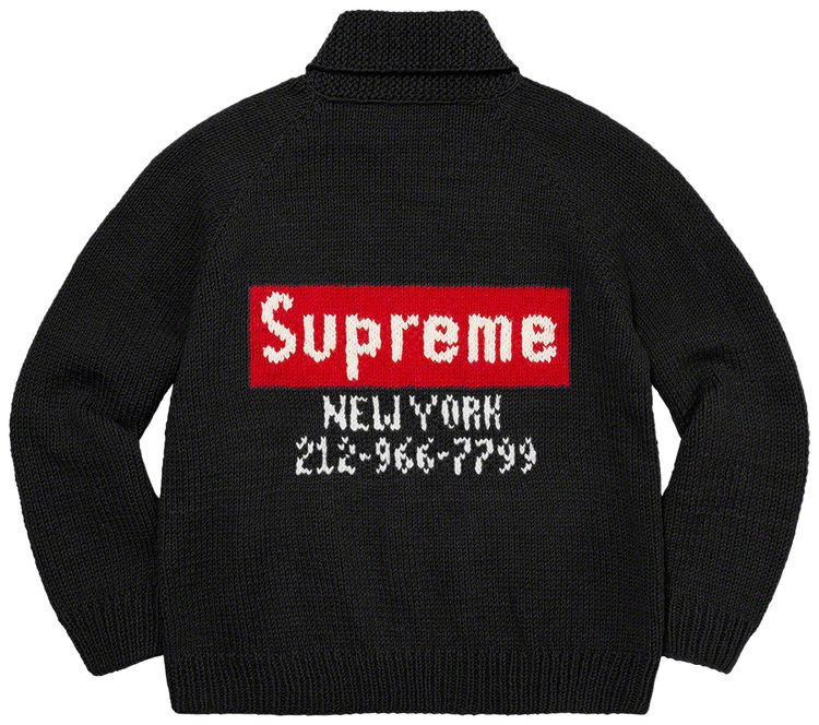 Supreme Box Logo Cowichan Sweater Black