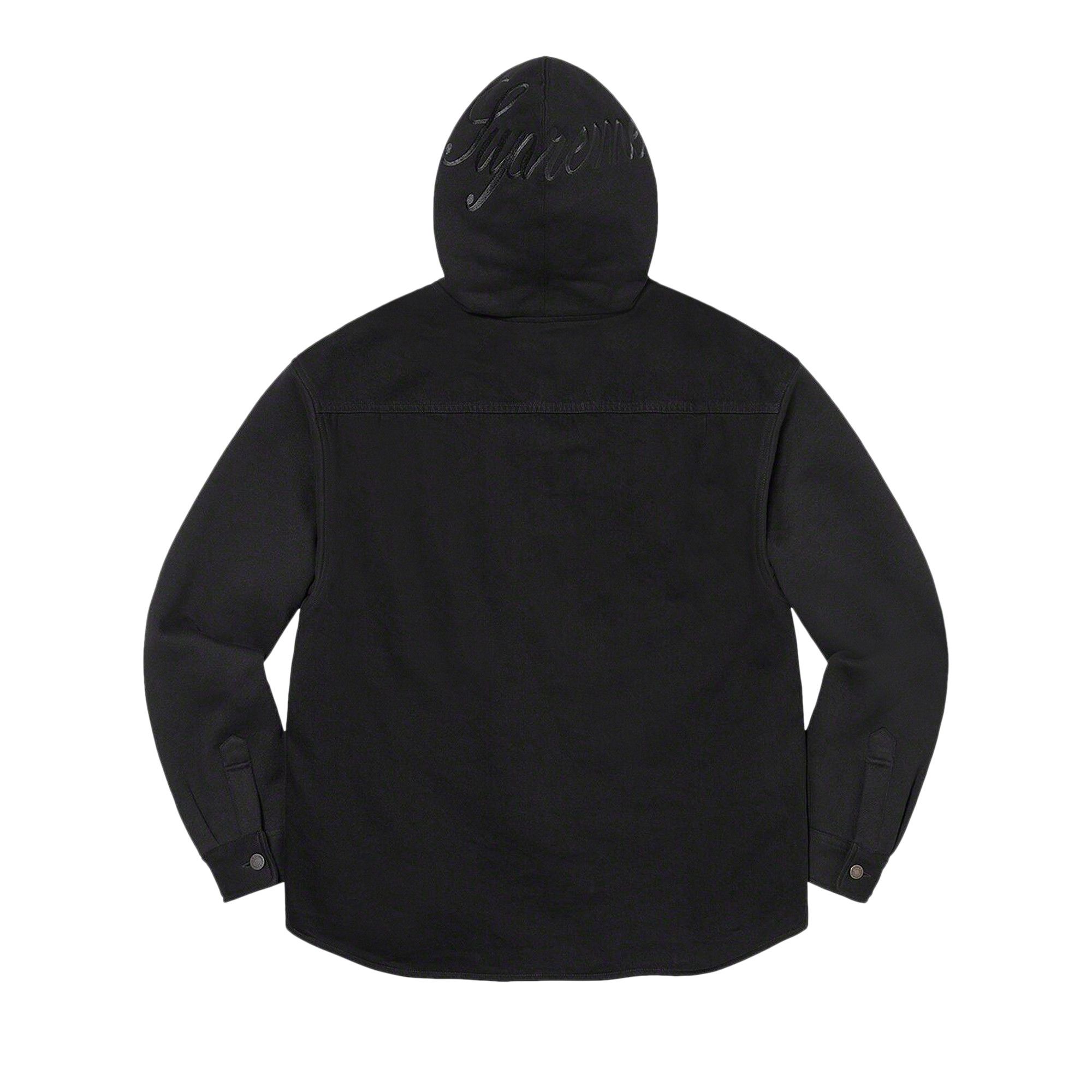 Buy Supreme Fleece Hooded Denim Shirt 'Black' - FW22S14 BLACK