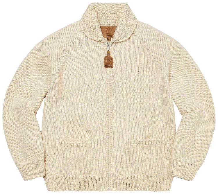Supreme Box Logo Cowichan Sweater Natural