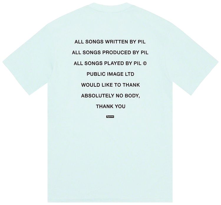Supreme x PiL Tee Pale Blue