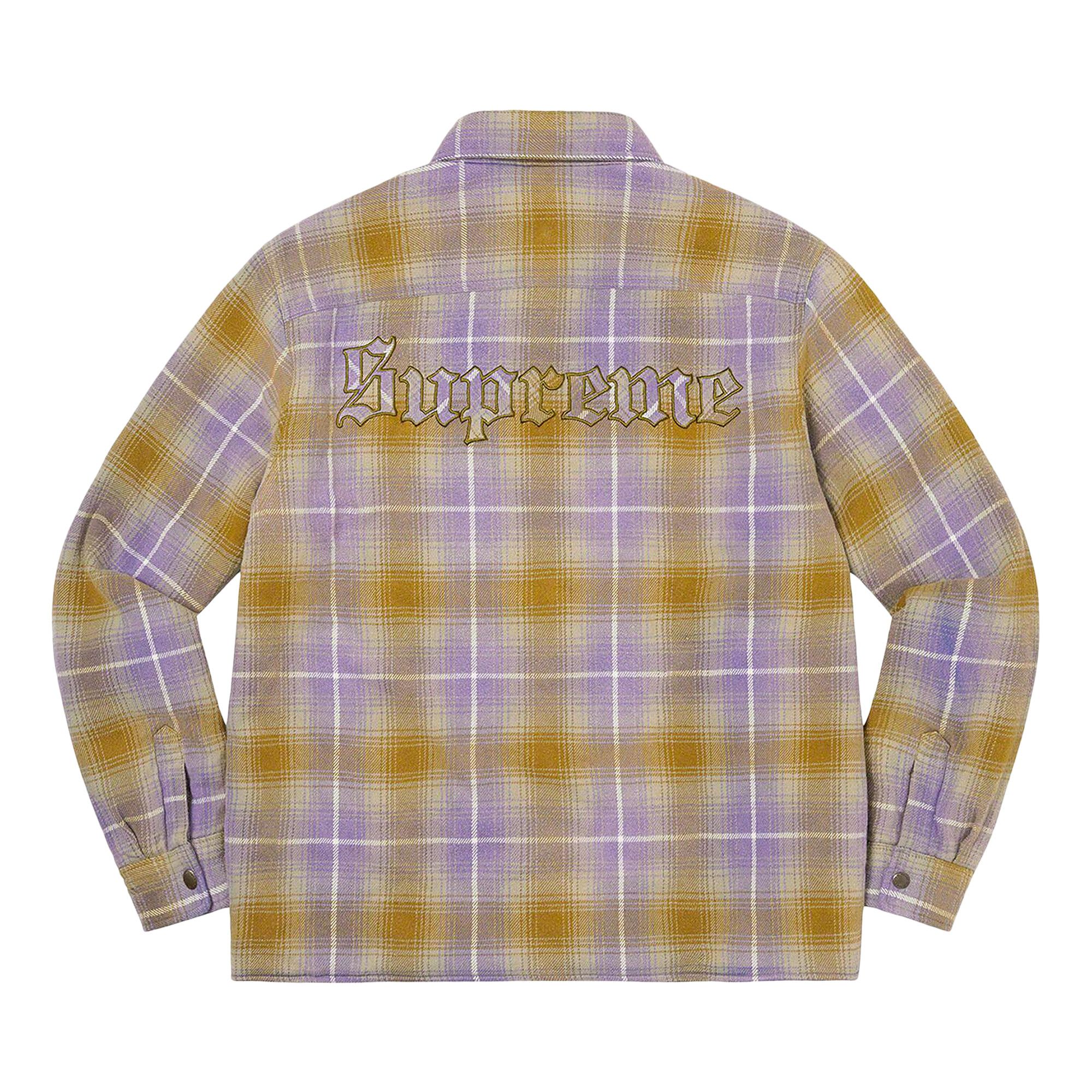 supreme shearling lined flannel shirt