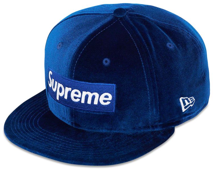 Supreme Velour Box Logo New Era Navy