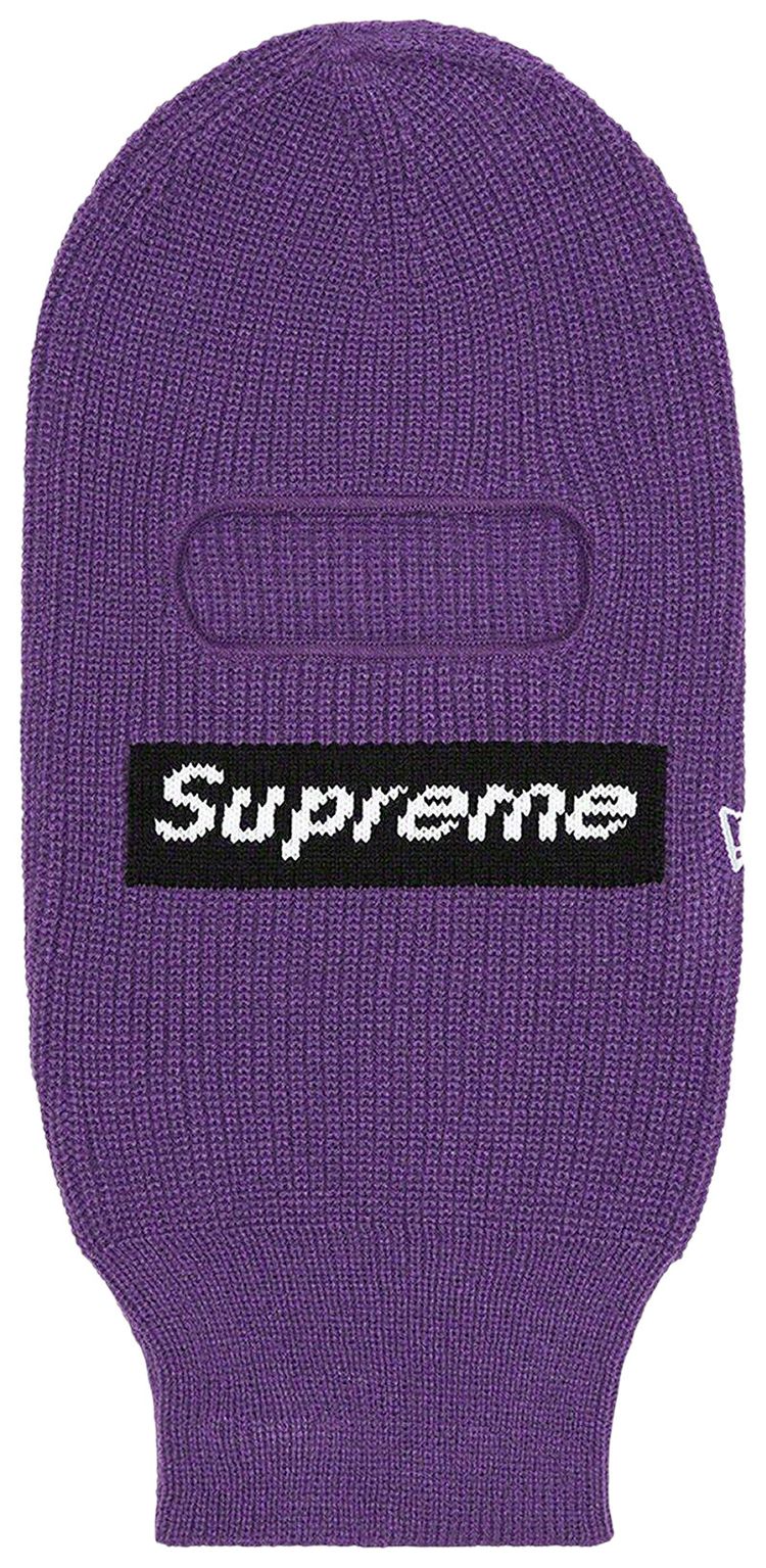 Supreme x New Era Box Logo Balaclava Dark Purple
