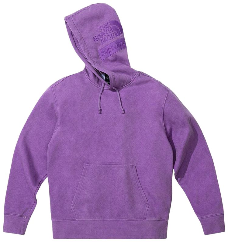 Supreme x The North Face Pigment Printed Hooded Sweatshirt Purple