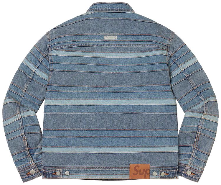 Supreme Layered Denim Trucker Jacket Washed Blue