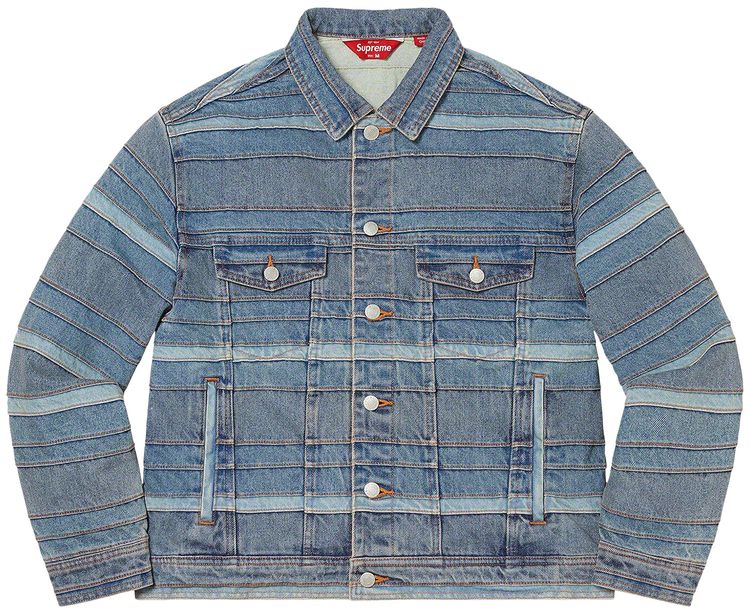 Supreme Layered Denim Trucker Jacket Washed Blue