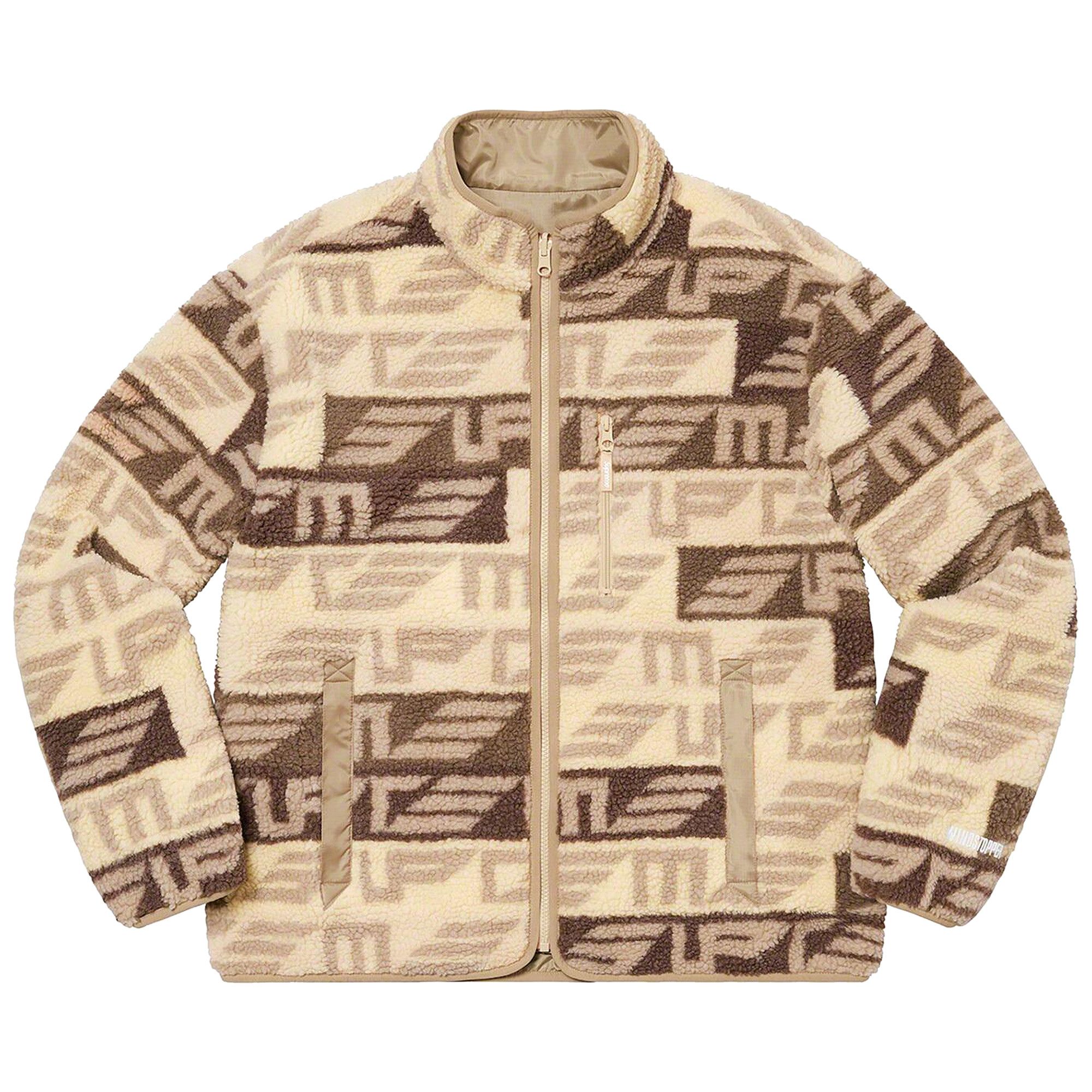 Buy Supreme Geo Reversible WINDSTOPPER Fleece Jacket 'Tan