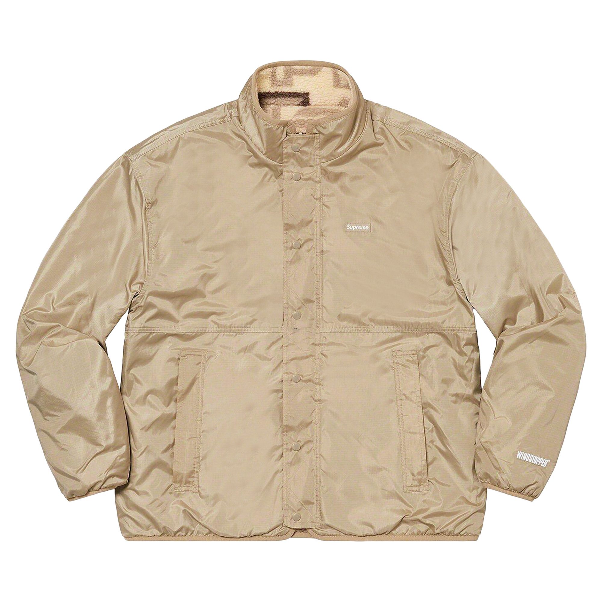 Buy Supreme Geo Reversible WINDSTOPPER Fleece Jacket 'Tan