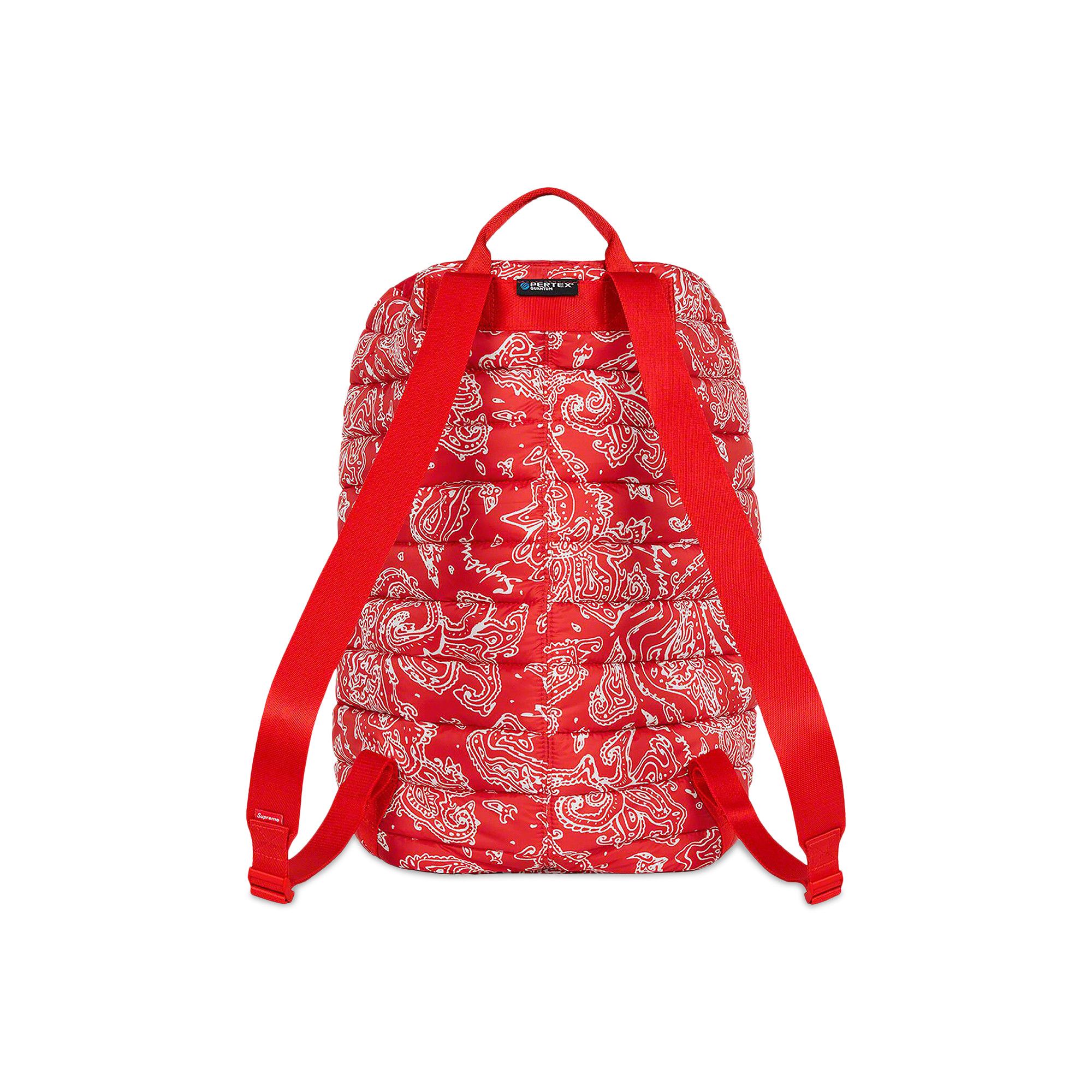 Supreme Puffer Backpack 'Red Paisley'