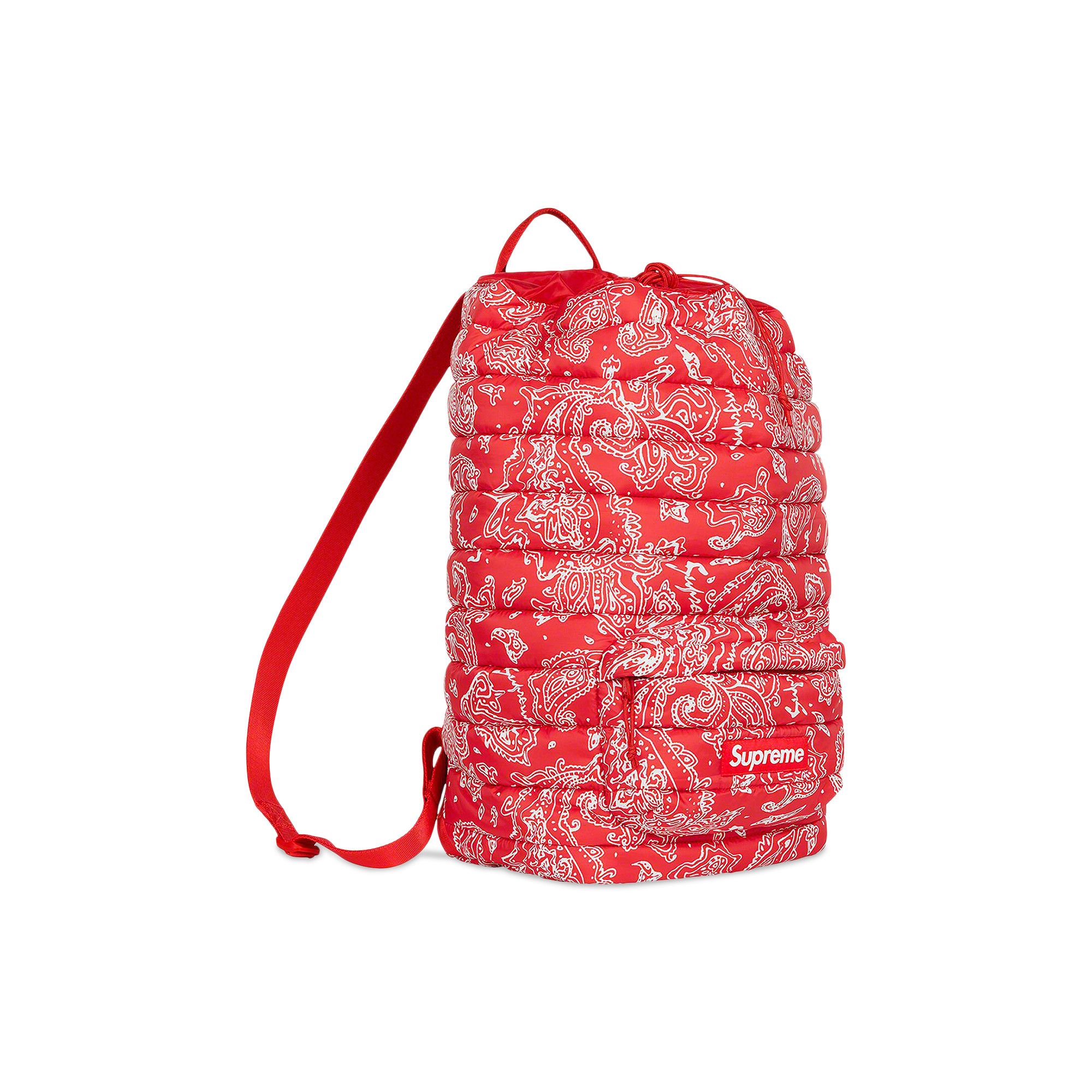 Buy Supreme Puffer Backpack 'Red Paisley' - FW22B17 RED