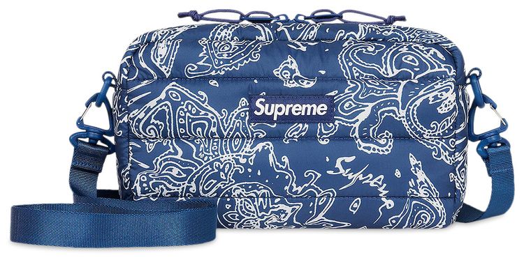 Supreme Puffer Side Bag Blue Paisley
