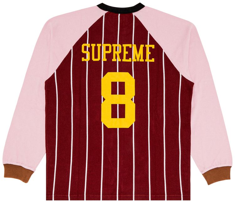 Supreme Stripe Raglan Long Sleeve Top Maroon