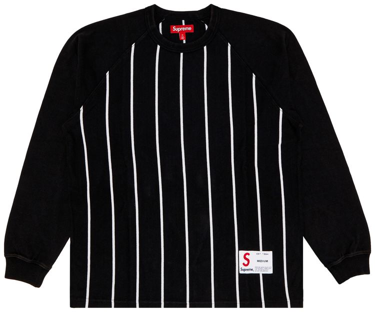 Supreme Stripe Raglan Long Sleeve Top Black