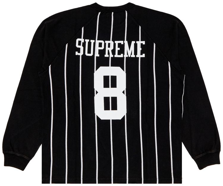 Supreme Stripe Raglan Long Sleeve Top Black