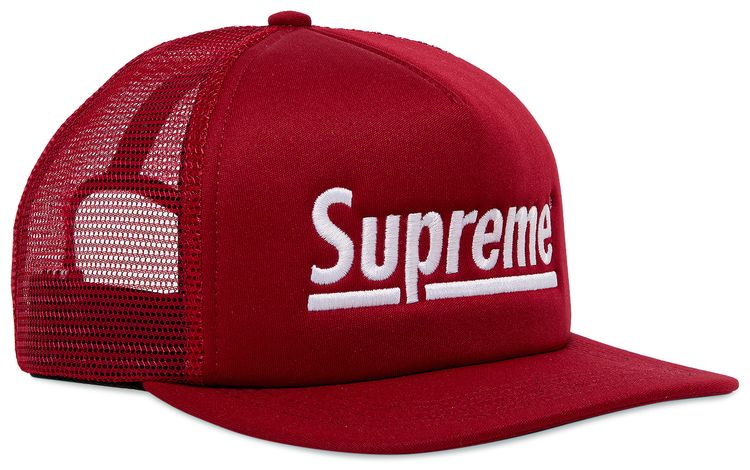 Supreme Underline Mesh Back 5 Panel Cardinal