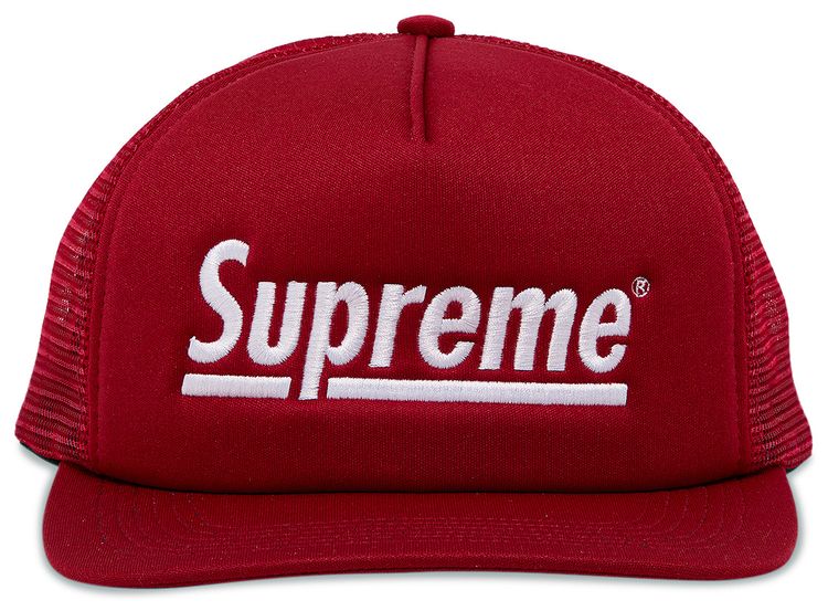 Supreme Underline Mesh Back 5 Panel Cardinal
