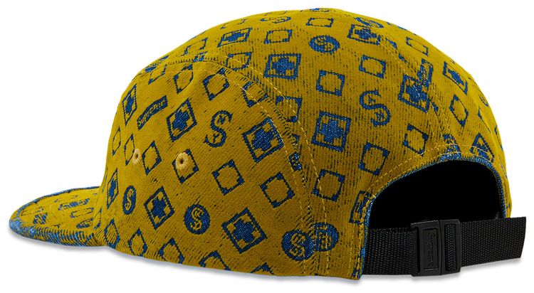 Supreme Flocked Denim Camp Cap Mustard