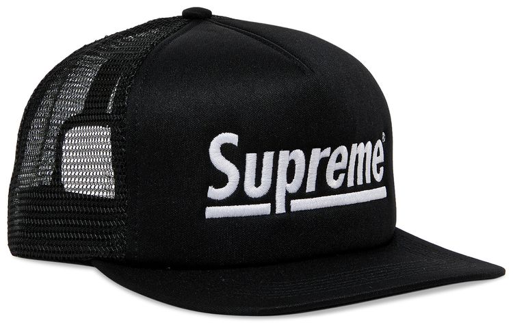 Supreme Underline Mesh Back 5 Panel Black
