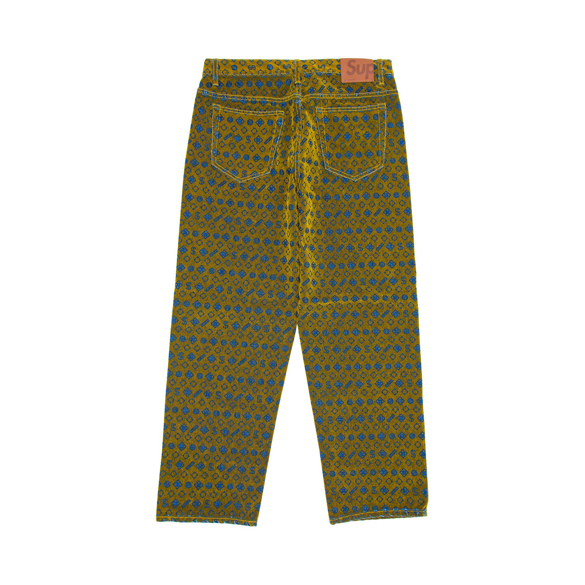 Size 32 Supreme Flocked Loose Fit Jean 'Mustard'