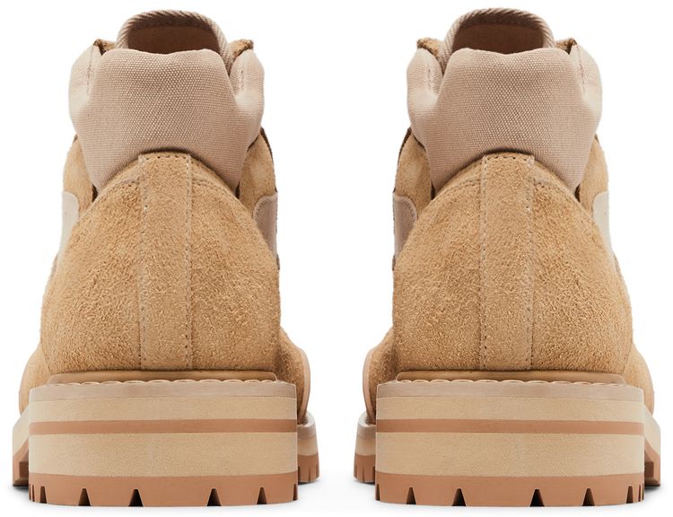Marni Suede Patchy Combat Boot Gold Sand