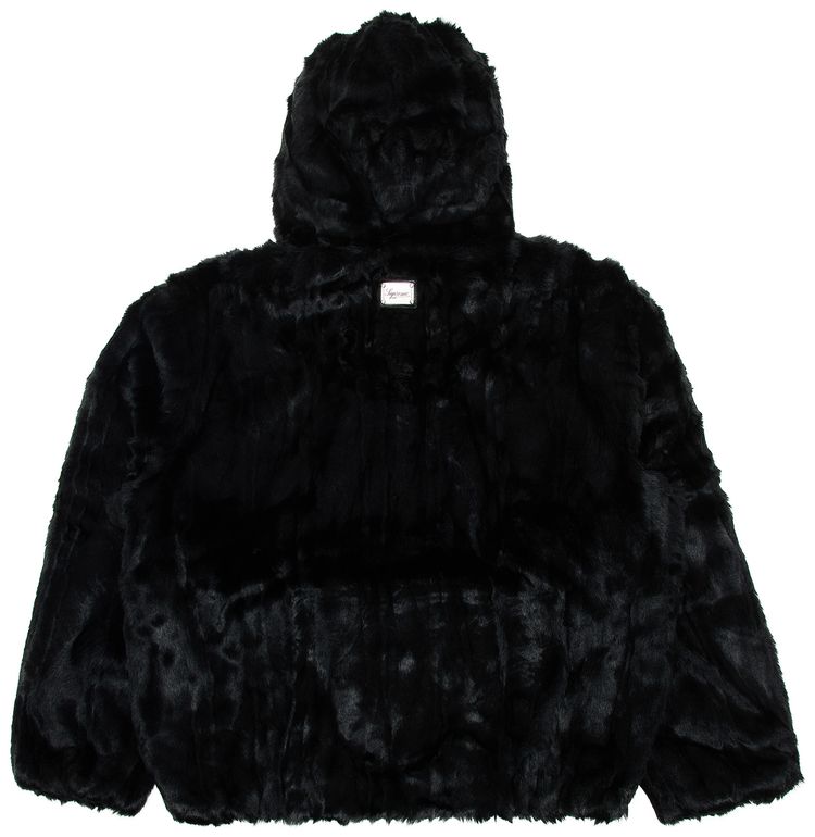 Supreme Faux Fur Hooded Jacket Black